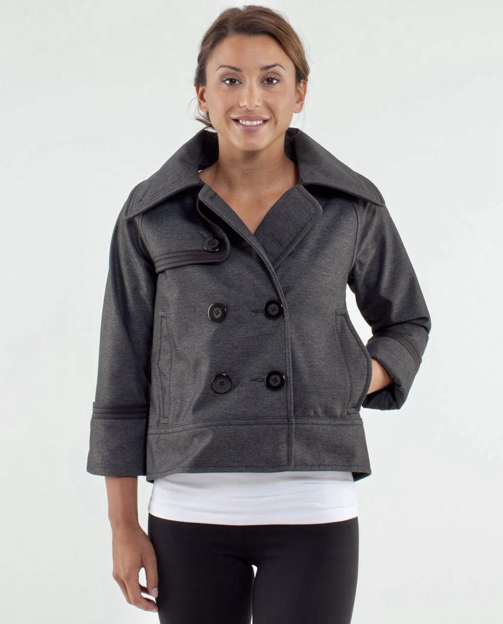 Lululemon Coco Softshell Jacket Gray Black Croppe… - image 1