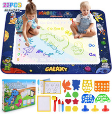 Tappeto Magico Bambini,120X90Cm,Tappetino Doodle Da Disegno Ad Acqua Con Accesso