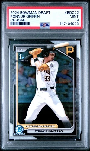 147404993 Konnor Griffin 2024 Bowman Draft #BDC-22 Chrome 1st RC PSA 9
