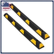 2pcs Rubber Parking Curb Parking Stoppers 72" Heavy Duty Rubber Wheel Stopper
