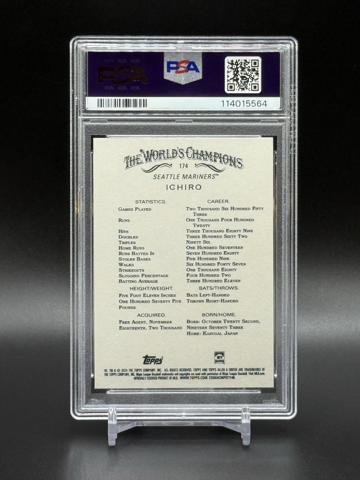 RARE 2024 Topps Allen & Ginter #174 ICHIRO - FOIL FILIGREE PSA 10 GEM MINT view 5