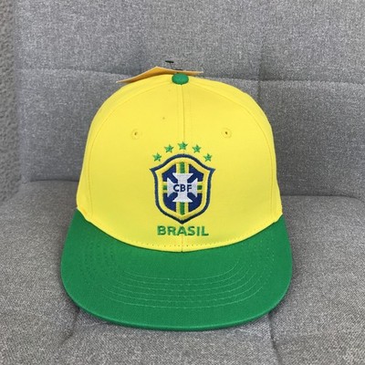 Brasil National Team Hat Cap Snap Back Mens Brazil Yellow Green Soccer Fan Ink
