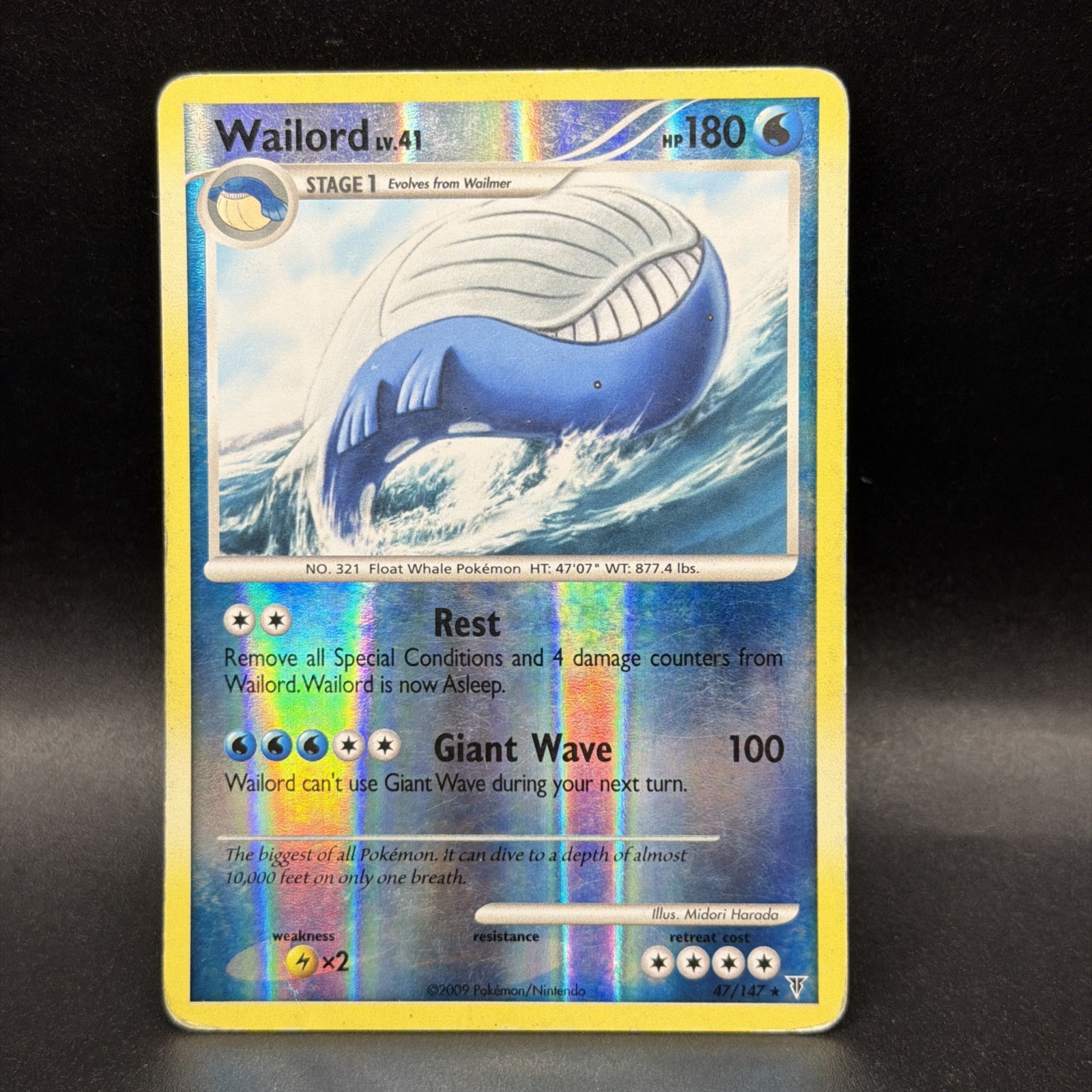 Pokemon Card Wailord 47/147 Platinum Supreme Victors Reverse Holo Rare