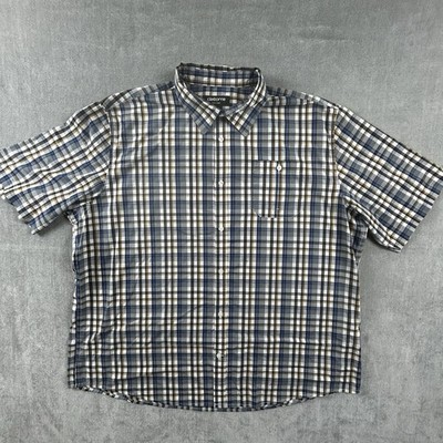 Claiborne Easycare Shirt Mens XXL Plaid Short Sleeve Button Up W/ Pocket