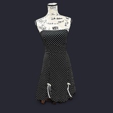 Vintage 90s Strapless Black and White Polka Dot A Byers Dress