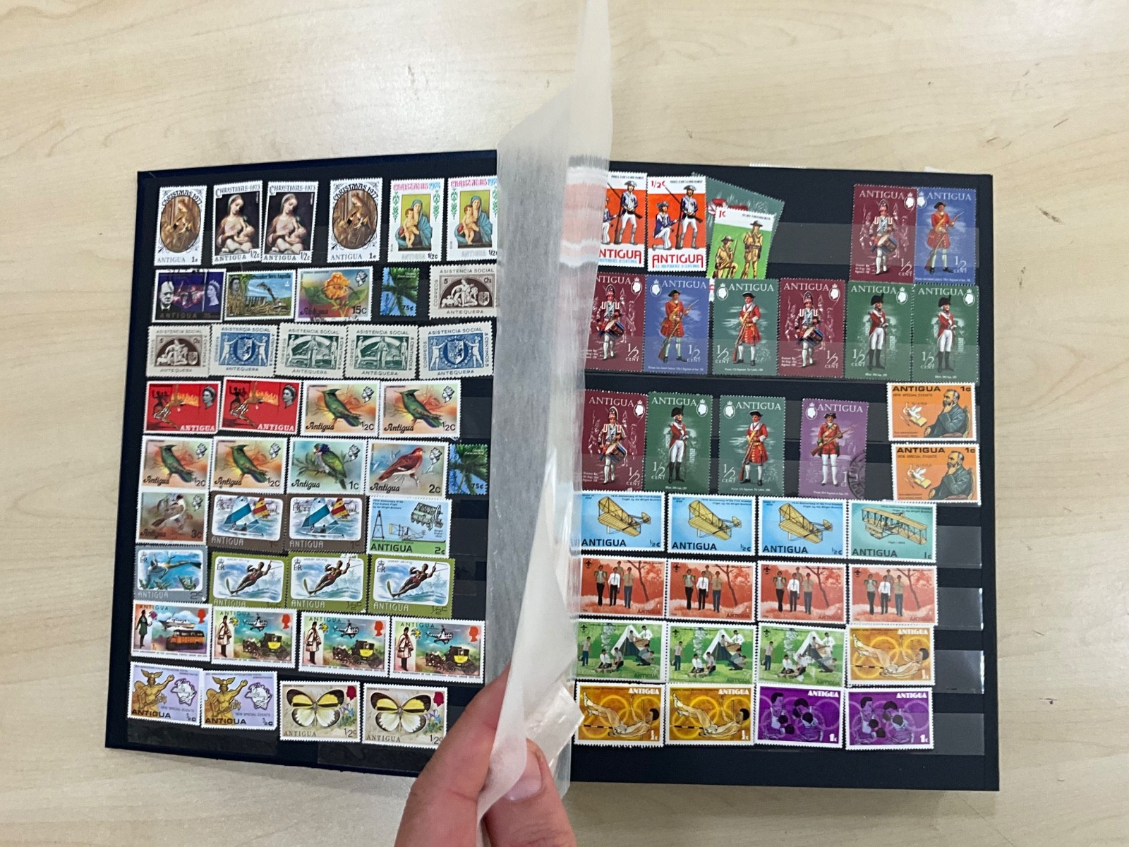 Stamps Central America & commonwealth Qv on stockbook #206