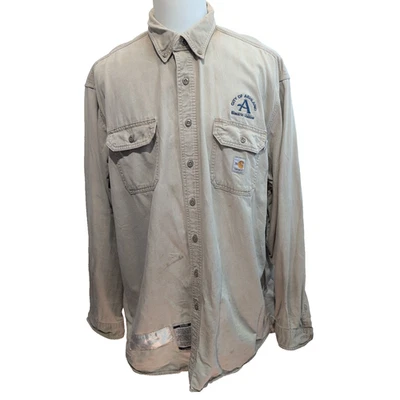 Chemise Carhartt FR 2XL Ignifugée Beige Broderie Entreprise Workwear - Photo 1/4