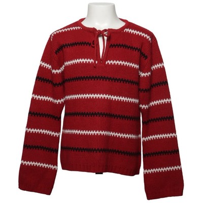 Fidia, Strickpullover, Größe: 134/140, Rot/Weiß/Schwarz, Acryl, Streifen #MH3