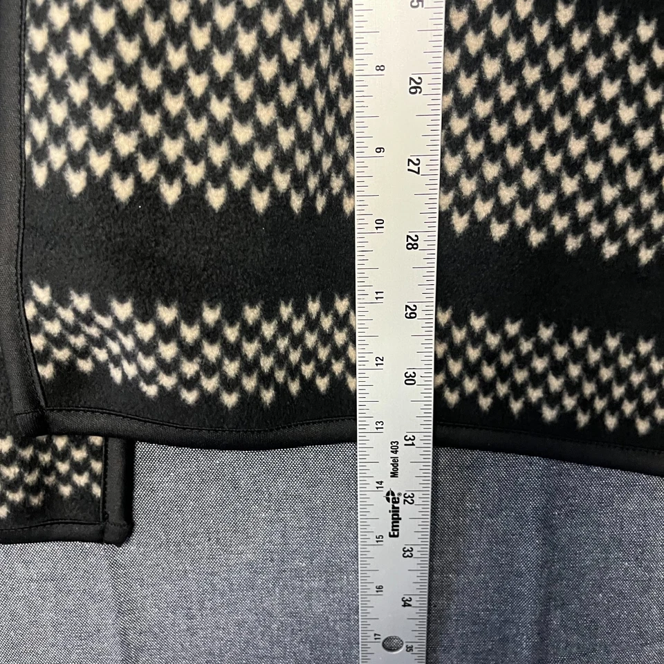 Ike Behar Womens Shawl Size One Black White Striped Fleece Poncho Wrap Cape Cozy Foto 4 de 4