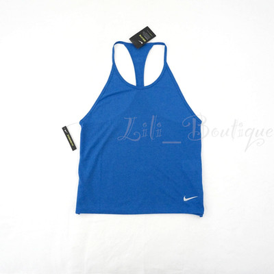 Nike Women DRI-FIT Breathe Tailwind Running Tank Top CD8031-408 Blue NWT Size S