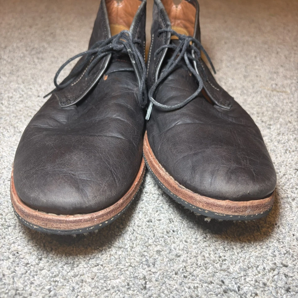 Timberland Hombres Wodehouse Chukka Botas Talla 11 Distress Cuero Negro Zapatos Foto 2 de 4