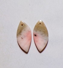 14.00 Cts Natural Pink Opal Drilled Cabochon Match Pair Gemstone 26X12MM 03