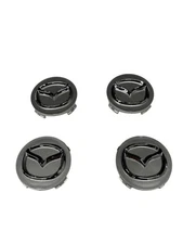 SET OF 4 PCS 56 MM MAZDA WHEEL CENTER HUB CAPS CHROME GRAY FITS MODT MODELS