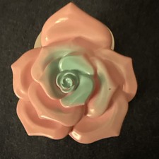 Pink Rose With Blue Center Hair Claw By Blossom