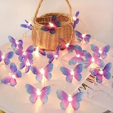 LED Butterfly String Lights Battery Powered Fairy Lights Room Garland Decor UK