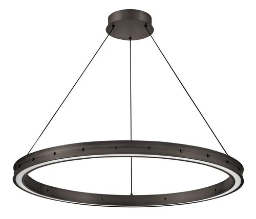 Fredrick Ramond FR41476 Althea 38"W LED Ring Chandelier - Black - Picture 1 of 12