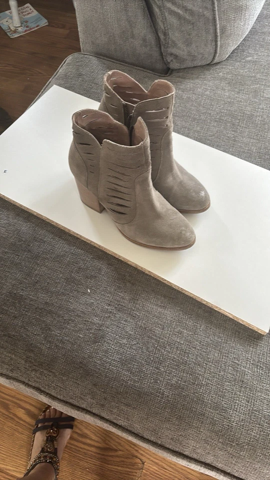 Seychelles Cutout Suede Leather Ankle Booties Size 7 Womens Western Block Heel Foto 2 de 4