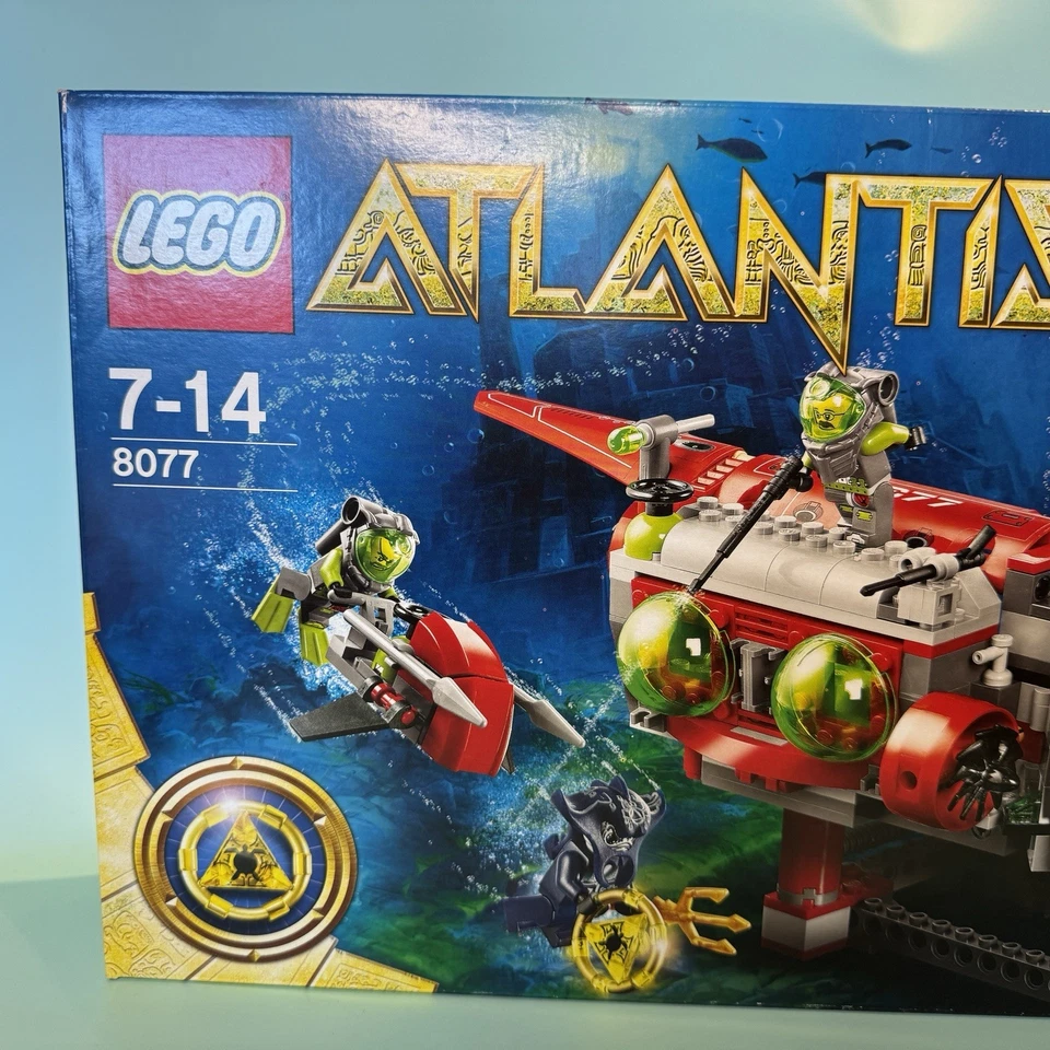 Lego Atlantis 8077 EXPLORATION HQ Underwater Aqua man Diving Minifigs NEW SEALED — 第 3/4 张图片