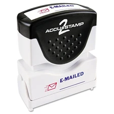 ACCUSTAMP2 035541 Pre-Inked Shutter Stamp, Red/Blue, EMAILED, 1 5/8 x 1/2