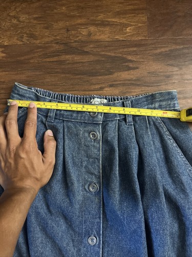 VTG 80s Levi's Womens Blue Cotton Front Denim A Line Knee Skirt Y2K Sz 8 - Picture 8 of 9