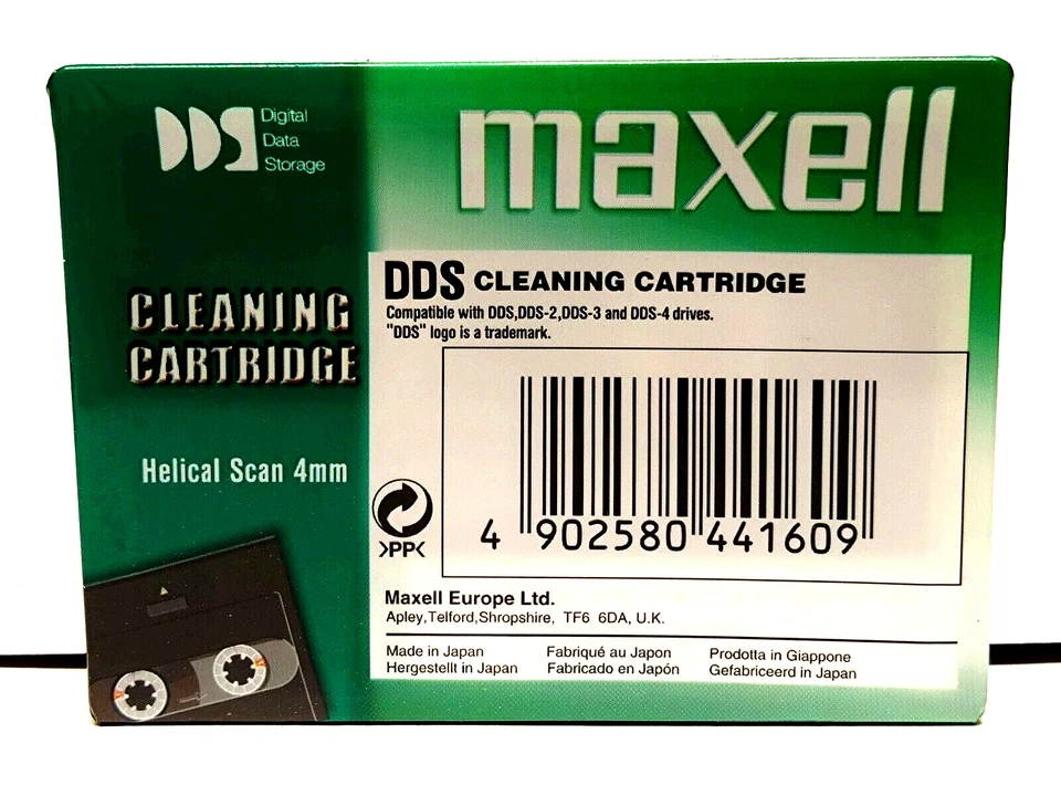 MAXELL Helical Scan - 4 mm Reinigungsband für DDS/DAT-Laufwerke -- NEU & Sealed - Bild 2 von 4