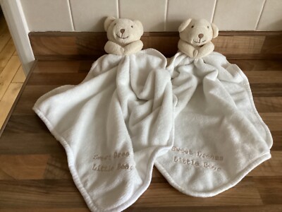 2 x TU Sweet Dreams Little One Vanille Teddybär Baby Bettdecke Decke Schnuller