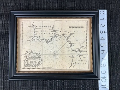 Antique 18th Century Map Strait of Gibraltar Spain Portugal London Magazine - Picture 5 of 5