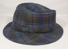 True Vintage Sport & Casual Herrenhut Hut Trilby 20er 30er Jahre kariert Theater
