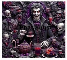 20oz Sublimation Tumbler Wrap 3D Vampires Ready To Press Heat Transfer