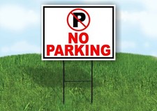 NO PARKING P RED CIRCLE Yard Sign Road with Stand LAWN SIGN