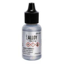 Ranger, Tim Holtz, Alcohol Ink, Alloy Metallic, Sterling Ink, .5 fl oz, Silver
