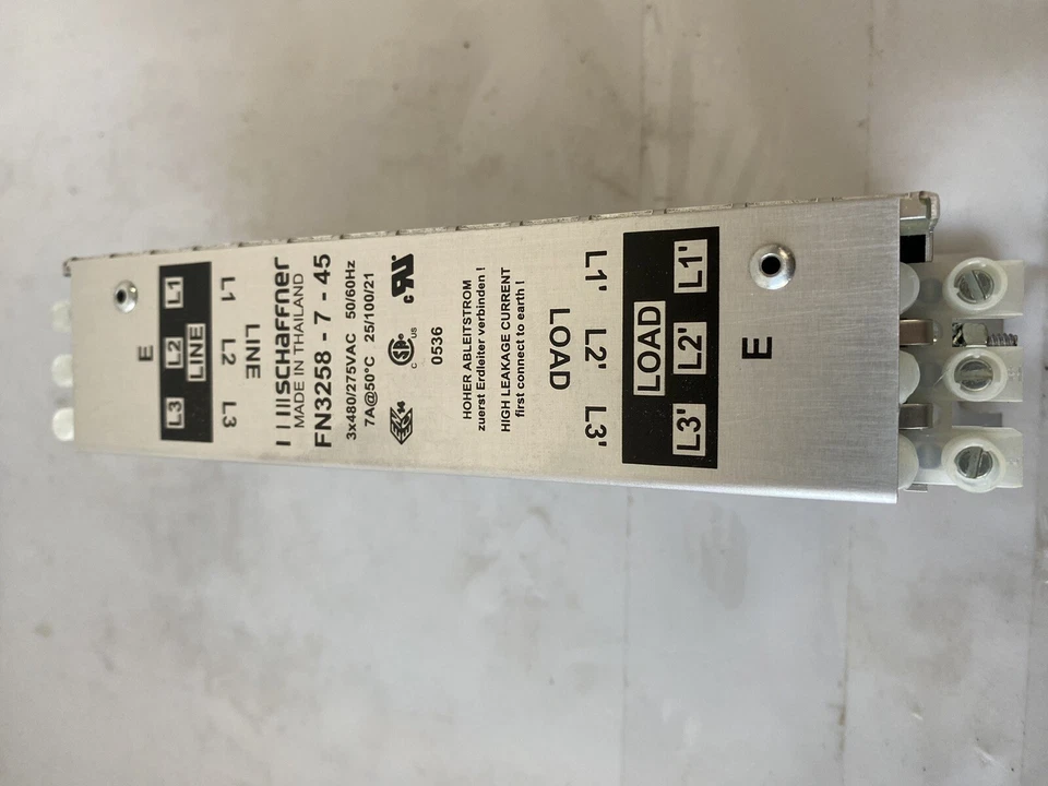 SCHAFFNER -- Filtro EMC/RFI para accionamientos de motor -- 3 fases -- FN3258-7-45 Foto 2 de 4