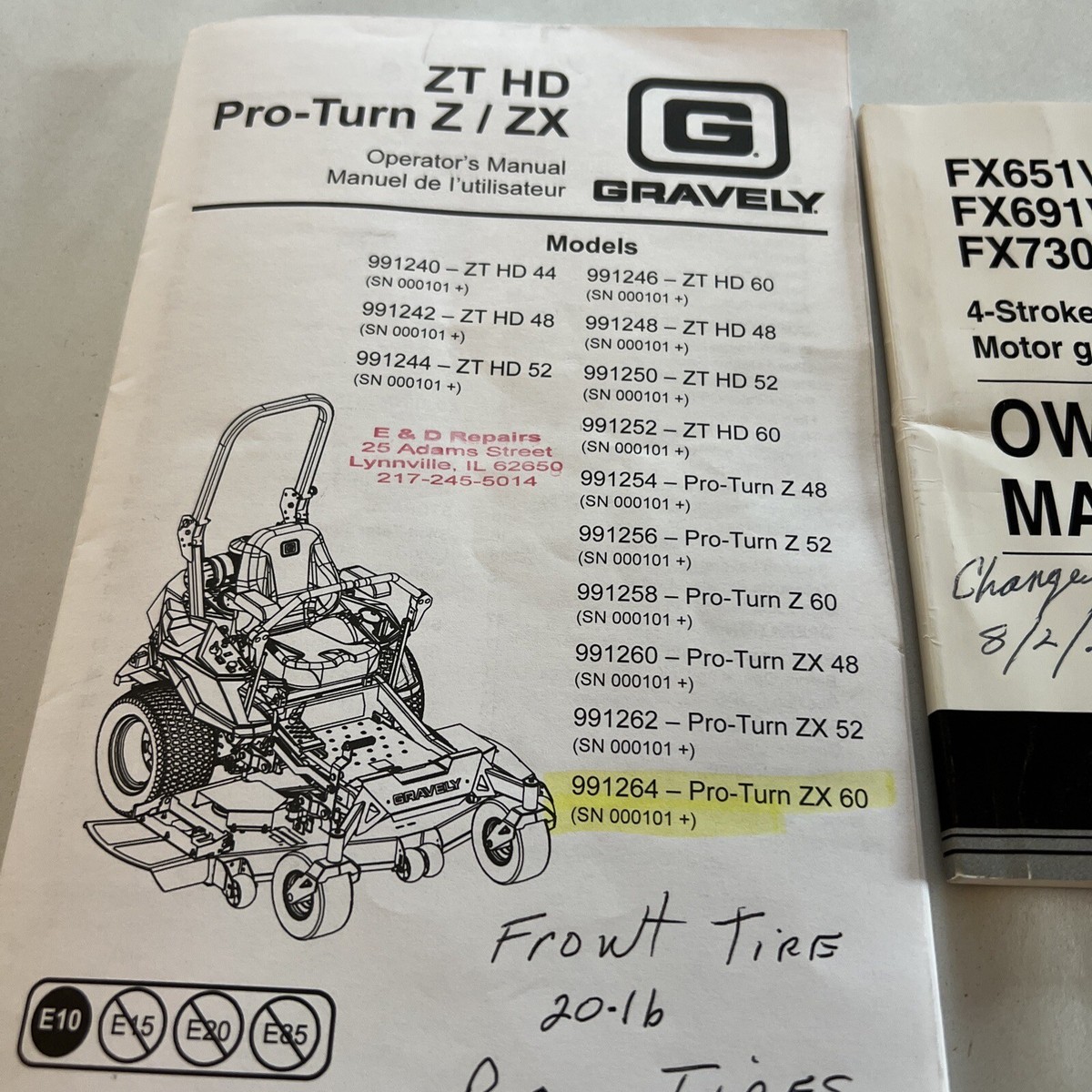 Kawasaki FX651V FX691V FX730V 4-Stroke Air Cooled VTwin Gasoline