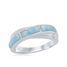 Sterling Silver Larimar Band Ring