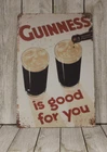 Guinness Beer Tin Sign Metal Poster Bar Irish Pub Is Good for You Vintage Ad