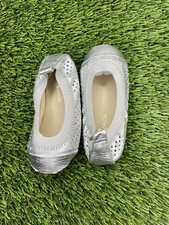 Yosi Samra Brand Toddler girl ballet flats perforated Silver size 6.. Silver