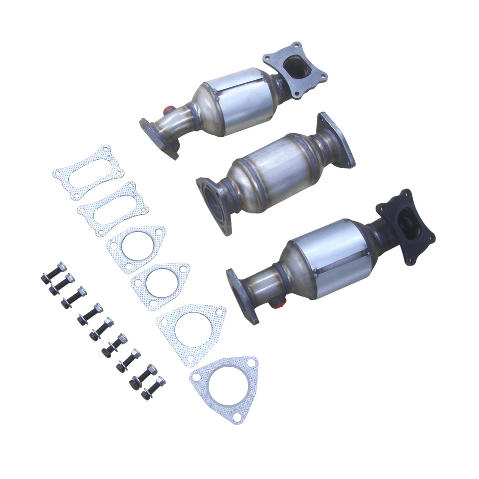All 3 Manifold Catalytic Converter Set Fit 09~2015 Honda Pilot 3.5L R&L Rear Foto 3 de 4