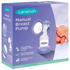 Lansinoh Manual Breast Pump for Breastfeeding Comfort Fit Purple NEW