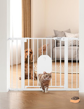 Auto Close Baby Gate with Cat Door,29-43" Metal Gate for Doorway,Stairs, House,E