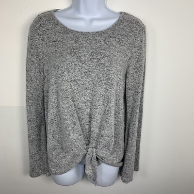 Lauren Conrad Top Sz M Gray Tie Front Normcore Everyday Millennial Minimalist