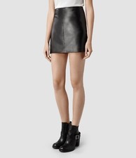 Image of AllSaints Lena Leather Skirt Size - UK 6 EU 34 US 2