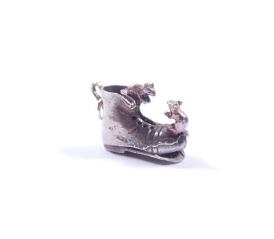 Vintage Nuvo Charm Mäuse spielen in alt 925 Sterling Silber 4,1 Gramm 