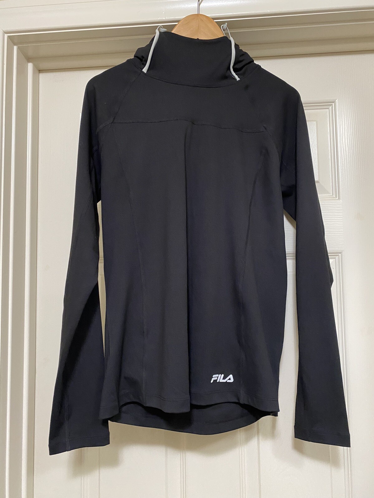 FELPA CON CAPPUCCIO DONNA XS FILA PULLOVER PESO MEDIO TRASPIRANTE ALLENAMENTO Nuova