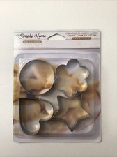 4 PC STAINLESS STEEL 2-2.5 IN COOKIE CUTTERS 4 SHAPE DISHWASHER SAFE BUY 1 GET 1