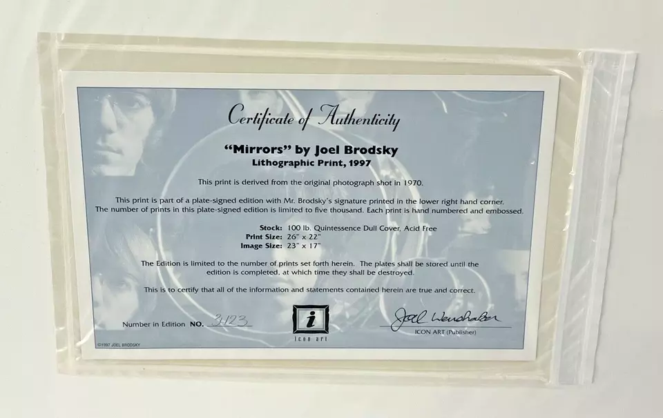 “The Doors” ~ Espelhos ~ Litografia Edição Limitada Assinada por Joel Brodsky 1997 - Imagem 4 de 4
