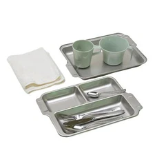 Genuine German military full eating utensil set cutlery cups plates camping NEW