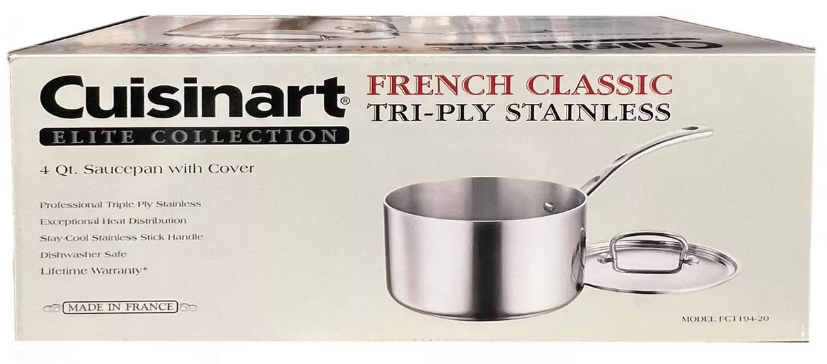 Cuisinart French Classic Tri-Ply Stainless 4 Quart Saucepan with Cover 