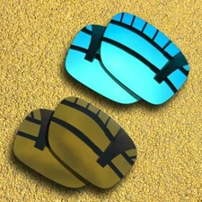US 2 Pairs Polarized Lenses Replacement for-Oakley Holbrook Mix-Ice Blue&Copper