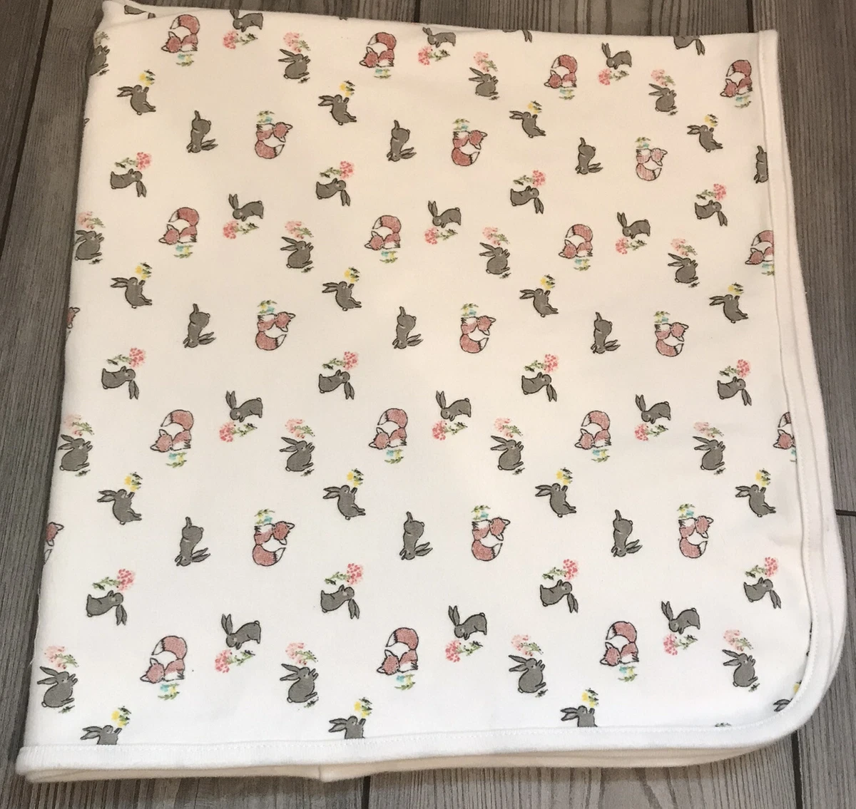 Bunny Fox Blanket Lovey Flowers Kmart Fox Lovey Super Soft Rare HTF Free Ship