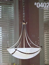 NIB Elegant Large 20" 3-Bulb PENDANT Ceiling LIGHT with Resin Ribbons Accent